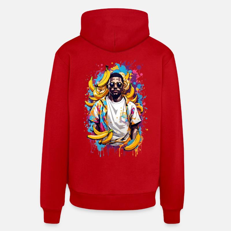 Homme banane - Sweat à capuche bio décontracté fabriqué en UE - rouge