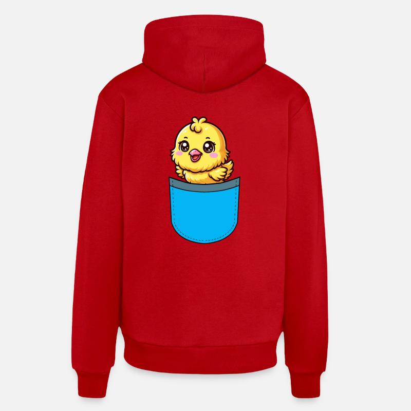 Poulet de Pâques Chicks - Sweat à capuche bio décontracté fabriqué en UE - rouge