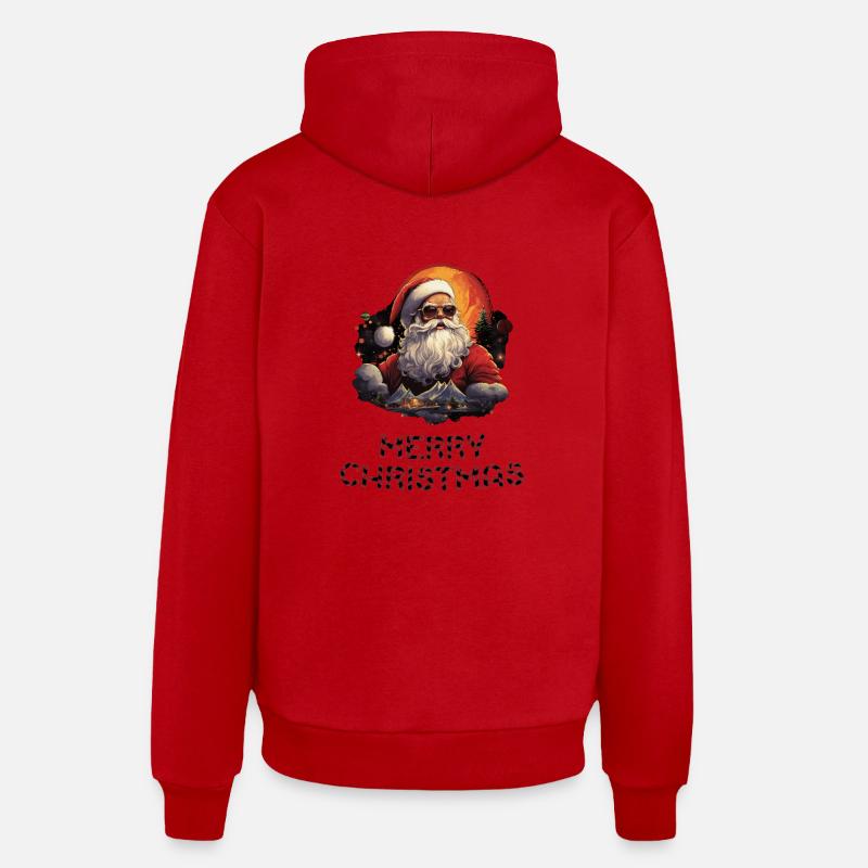 Père Noël - Marry Christmas - Sweat à capuche bio décontracté fabriqué en UE - rouge