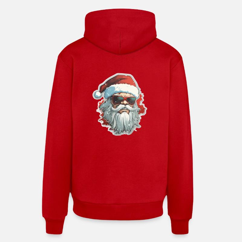 Père Noël - illustration - Sweat à capuche bio décontracté fabriqué en UE - rouge