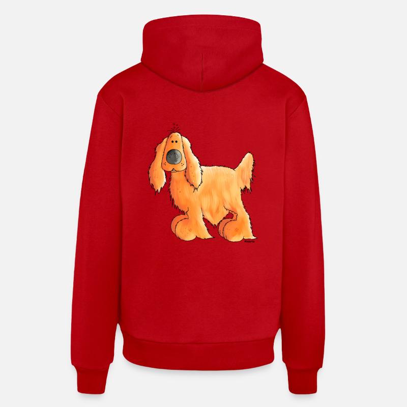 Cocker Spaniel Anglais - Chien - Sweat à capuche bio décontracté fabriqué en UE - rouge