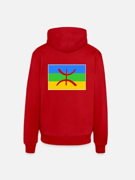 Amazigh - Organic Relaxed Hoodie Made in EU - red