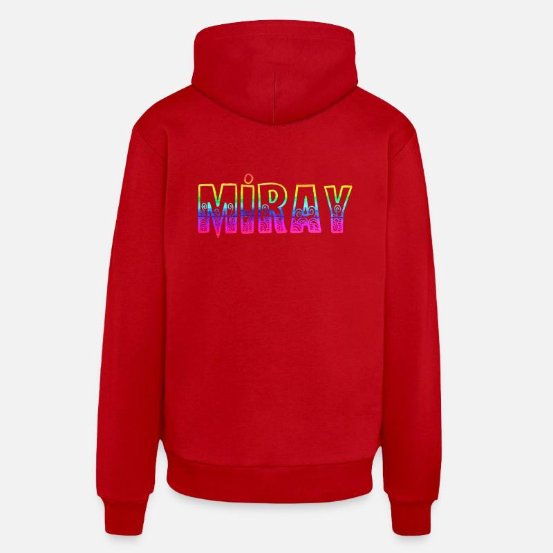 Miray RS Arc-en-ciel - Sweat à capuche bio décontracté fabriqué en UE - rouge