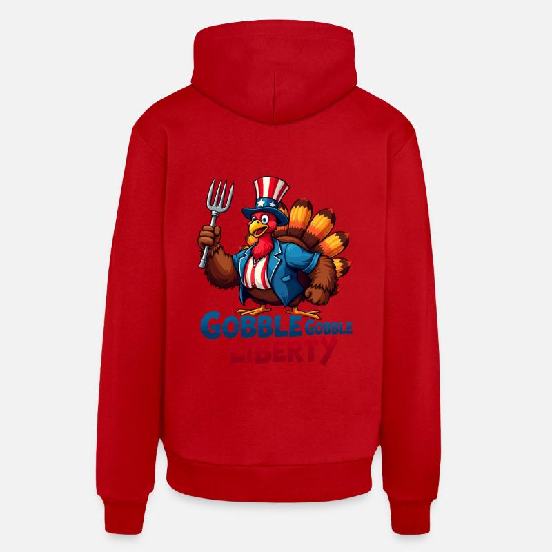Gobble Gobble Liberty - Organic Relaxed Hoodie Made in EU - red
