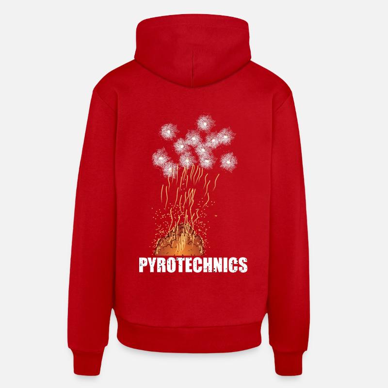 Pyrotechnie - Sweat à capuche bio décontracté fabriqué en UE - rouge