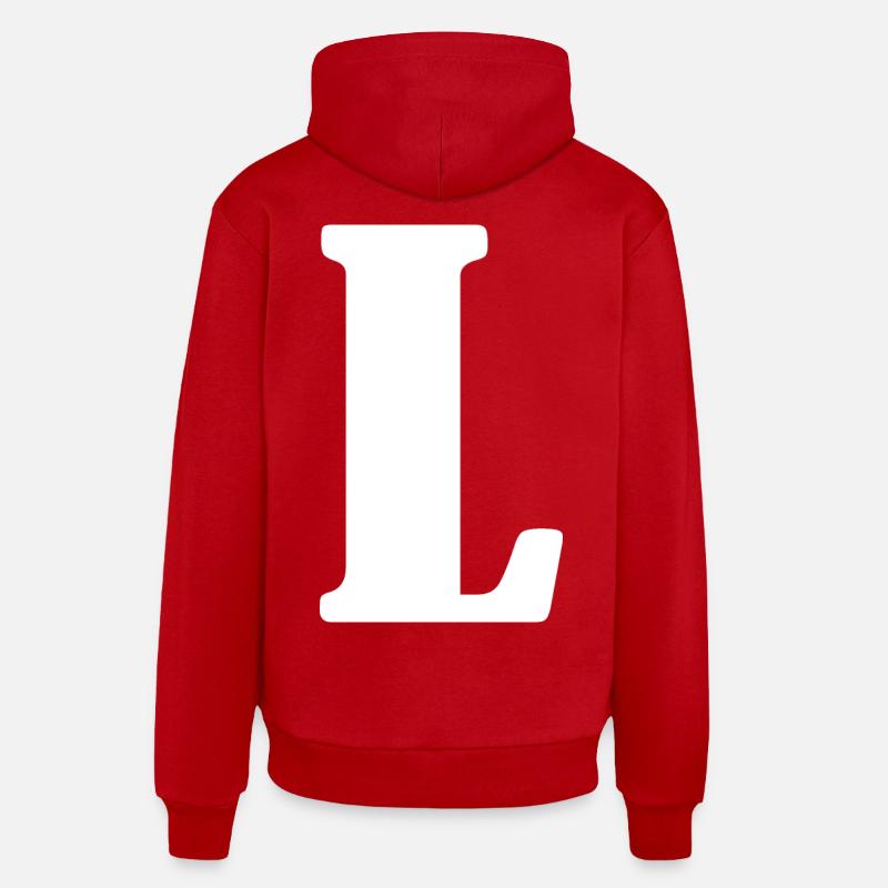 L - Sweat à capuche bio décontracté fabriqué en UE - rouge