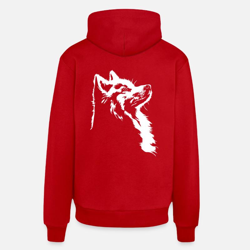 Samoyède Silhouette Chien Chien Wilsigns - Sweat à capuche bio décontracté fabriqué en UE - rouge