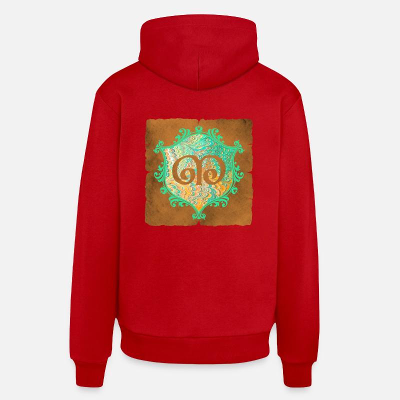 E 36 m - Sweat à capuche bio décontracté fabriqué en UE - rouge