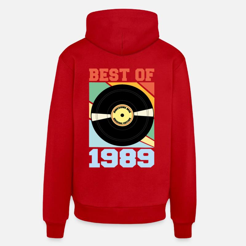 Le meilleur de 1989 - Sweat à capuche bio décontracté fabriqué en UE - rouge