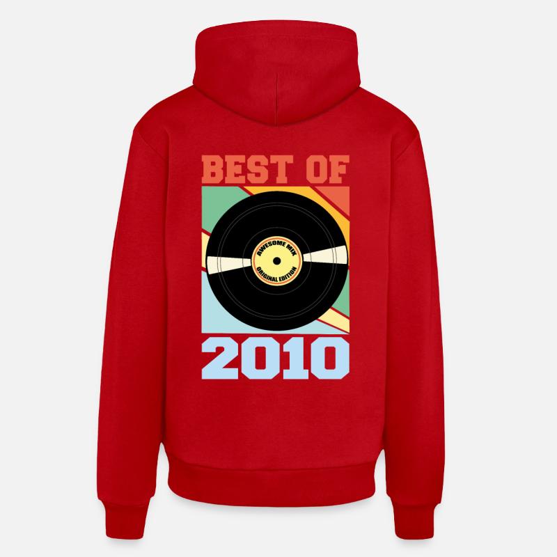 Le meilleur de 2010 - Sweat à capuche bio décontracté fabriqué en UE - rouge