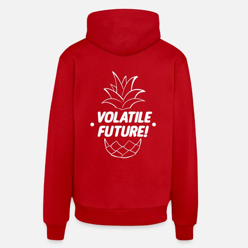 VOLATILE FUTURE! White - Sweat à capuche bio décontracté fabriqué en UE - rouge