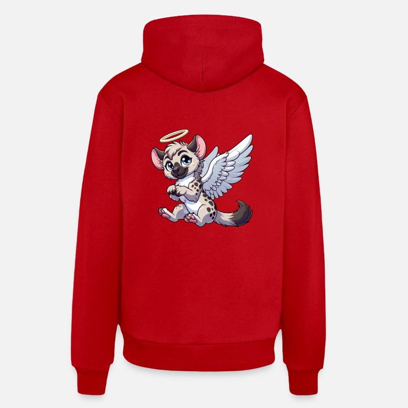 Halo d’ailes d’ange hyène - Sweat à capuche bio décontracté fabriqué en UE - rouge