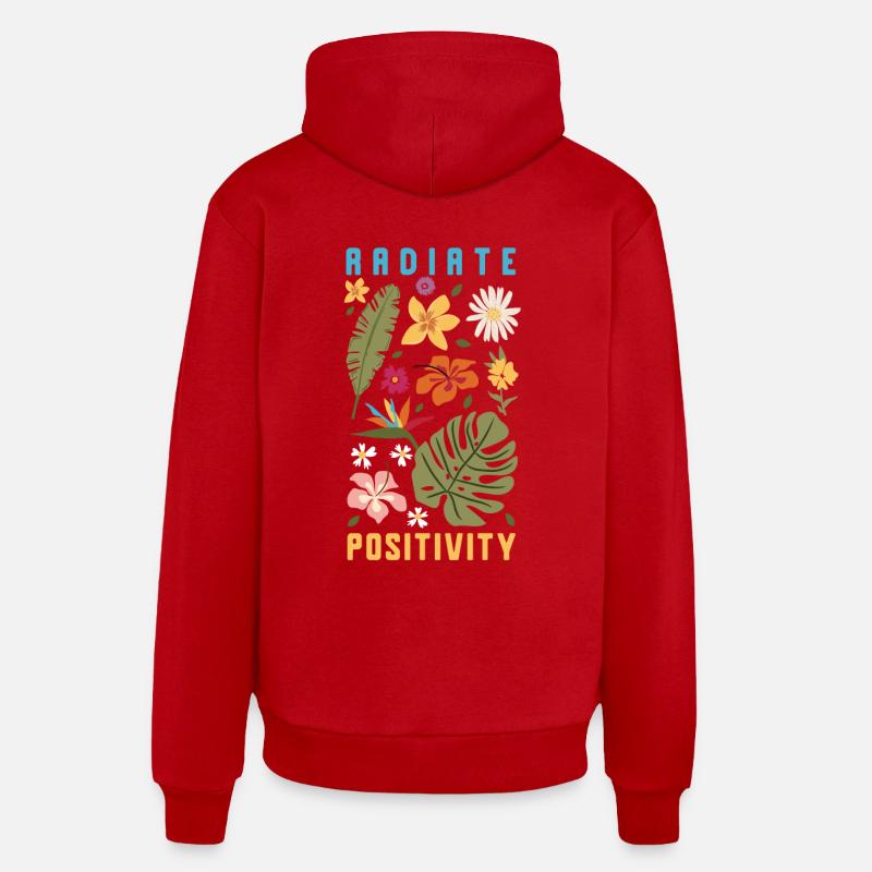 Rayonner de positivité - Sweat à capuche bio décontracté fabriqué en UE - rouge