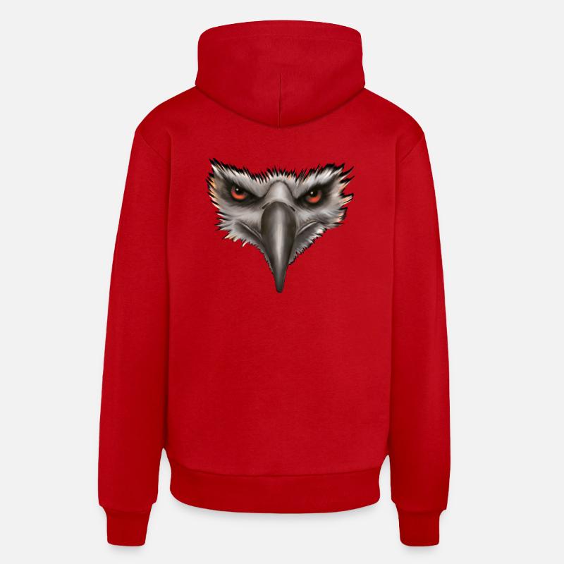 Cadeau Eagle Eagle Head - Sweat à capuche bio décontracté fabriqué en UE - rouge