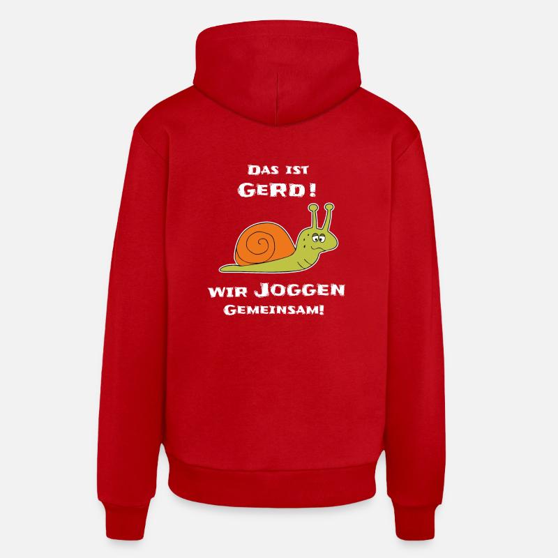 Jogging drôle d’escargot - Sweat à capuche bio décontracté fabriqué en UE - rouge