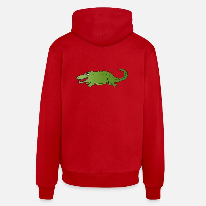 Crocodile - Sweat à capuche bio décontracté fabriqué en UE - rouge