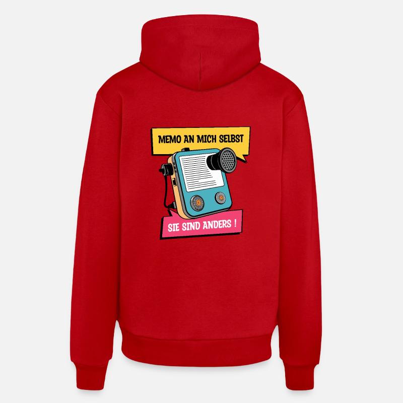 Ils sont différents ! - Sweat à capuche bio décontracté fabriqué en UE - rouge
