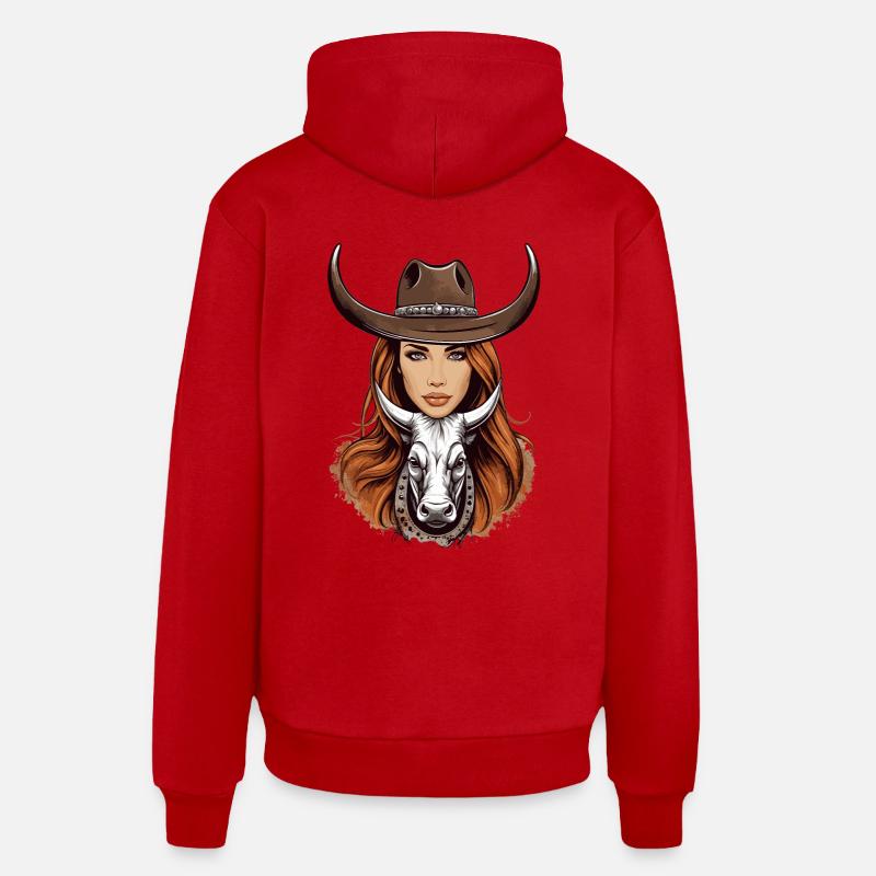 Fille du Texas - Sweat à capuche bio décontracté fabriqué en UE - rouge