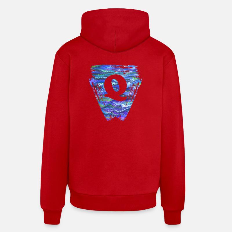 Triangle E 103 Q - Sweat à capuche bio décontracté fabriqué en UE - rouge