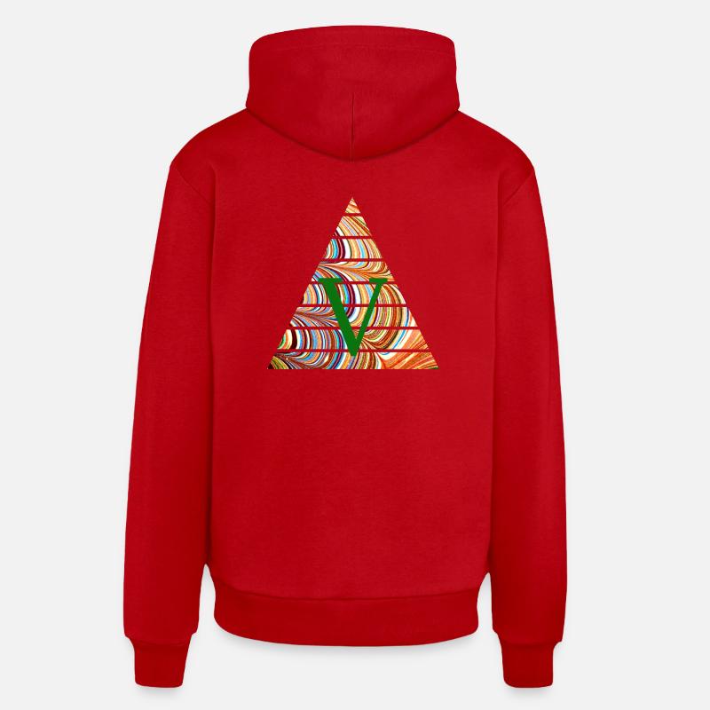 Triangle E 56 V - Sweat à capuche bio décontracté fabriqué en UE - rouge