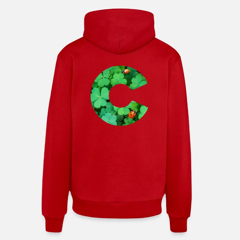 Trèfles C - Sweat à capuche bio décontracté fabriqué en UE - rouge