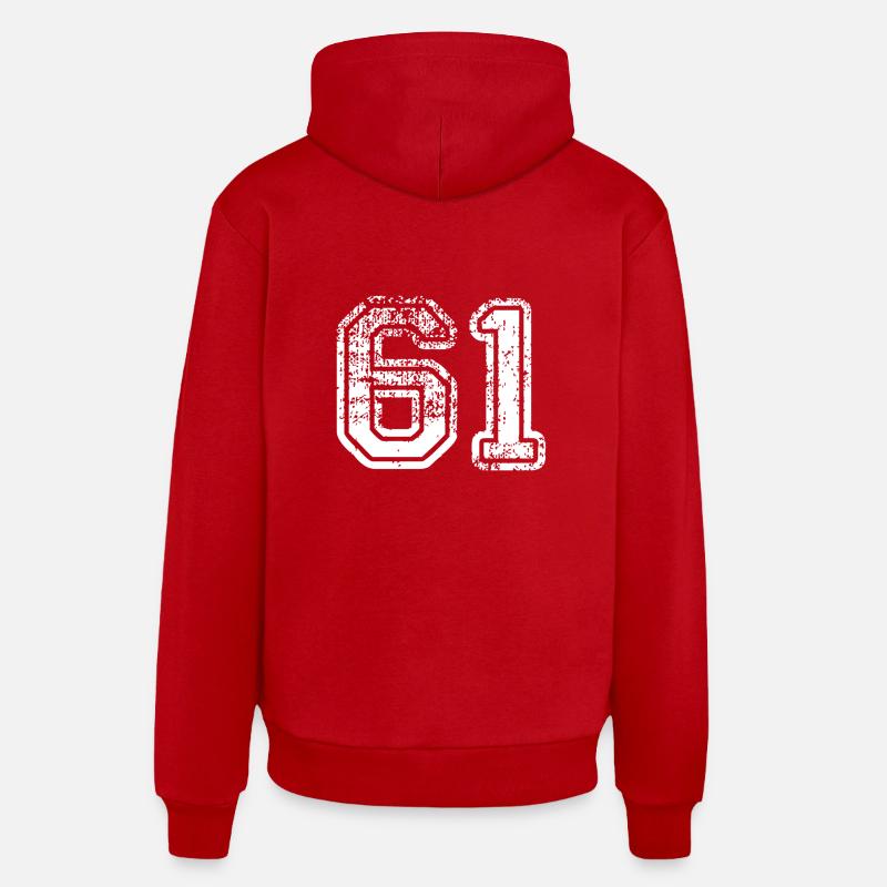 61 - Sweat à capuche bio décontracté fabriqué en UE - rouge