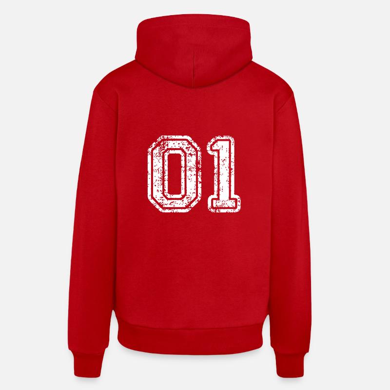 01 - Sweat à capuche bio décontracté fabriqué en UE - rouge