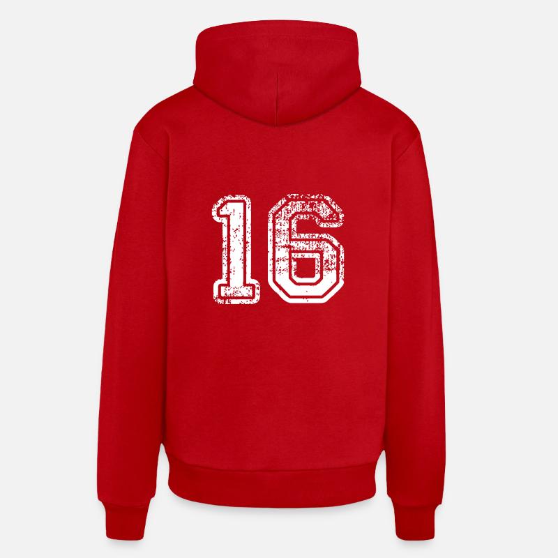 16 - Sweat à capuche bio décontracté fabriqué en UE - rouge