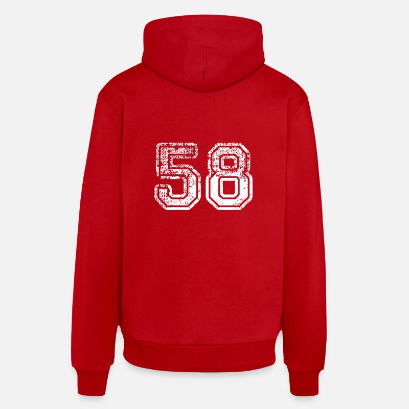 58 - Sweat à capuche bio décontracté fabriqué en UE - rouge