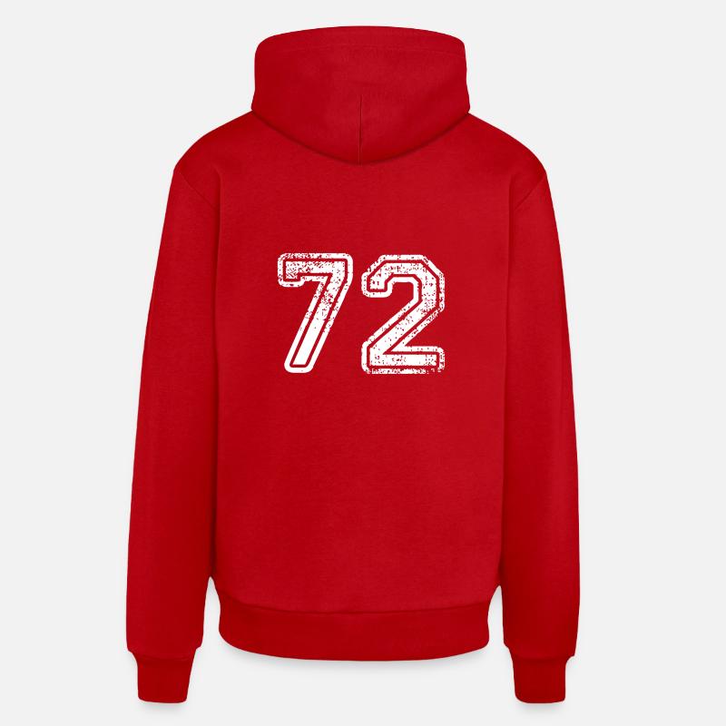 72 - Sweat à capuche bio décontracté fabriqué en UE - rouge