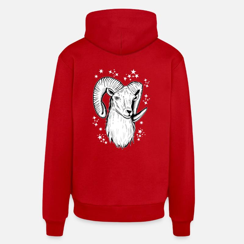 Astrologie Bélier Anniversaire - Sweat à capuche bio décontracté fabriqué en UE - rouge