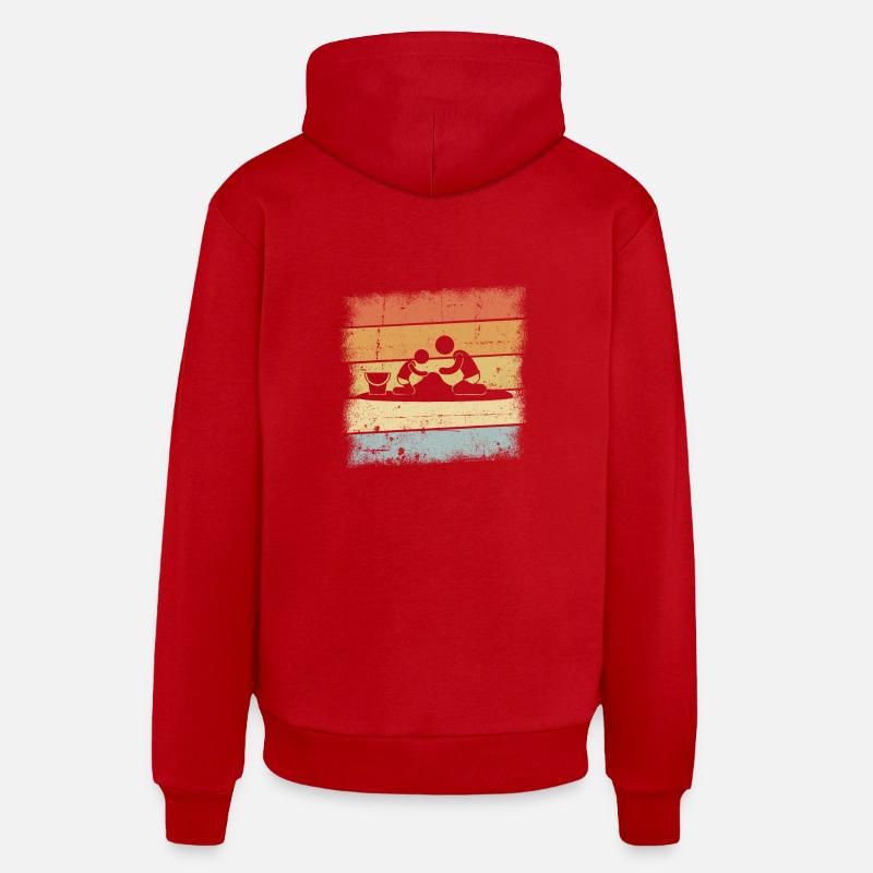 Château de sable - Sweat à capuche bio décontracté fabriqué en UE - rouge