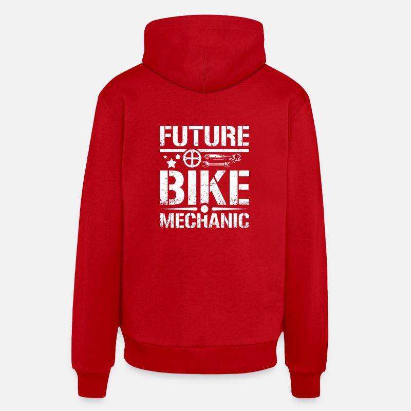 Futur mécanicien de vélo - Sweat à capuche bio décontracté fabriqué en UE - rouge