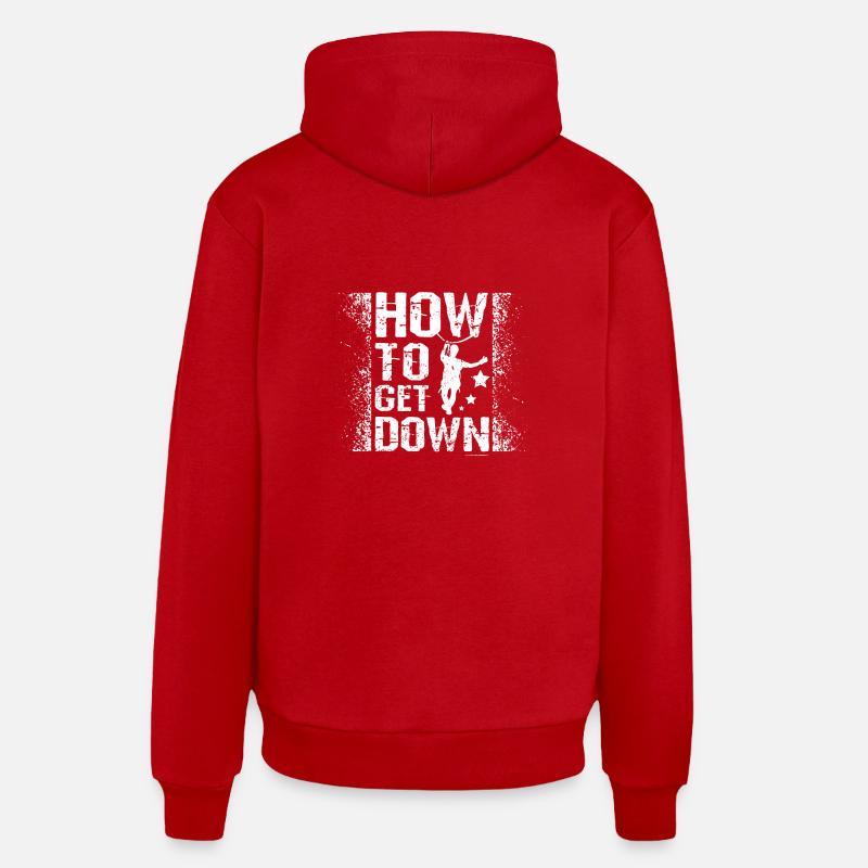 Comment descendre la tyrolienne - Sweat à capuche bio décontracté fabriqué en UE - rouge