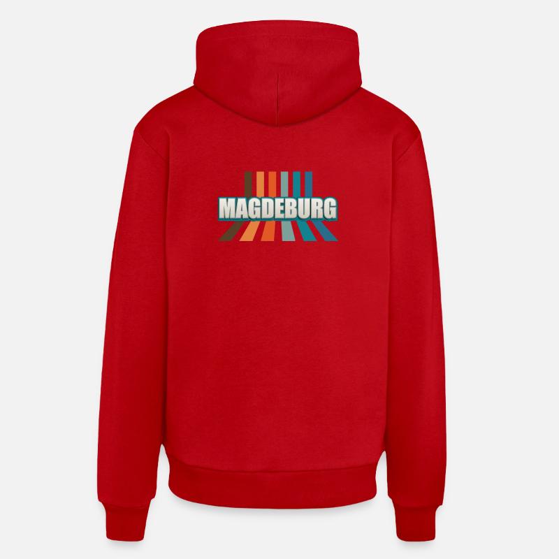 Magdeburgerin Magdeburger Magdebourg - Sweat à capuche bio décontracté fabriqué en UE - rouge