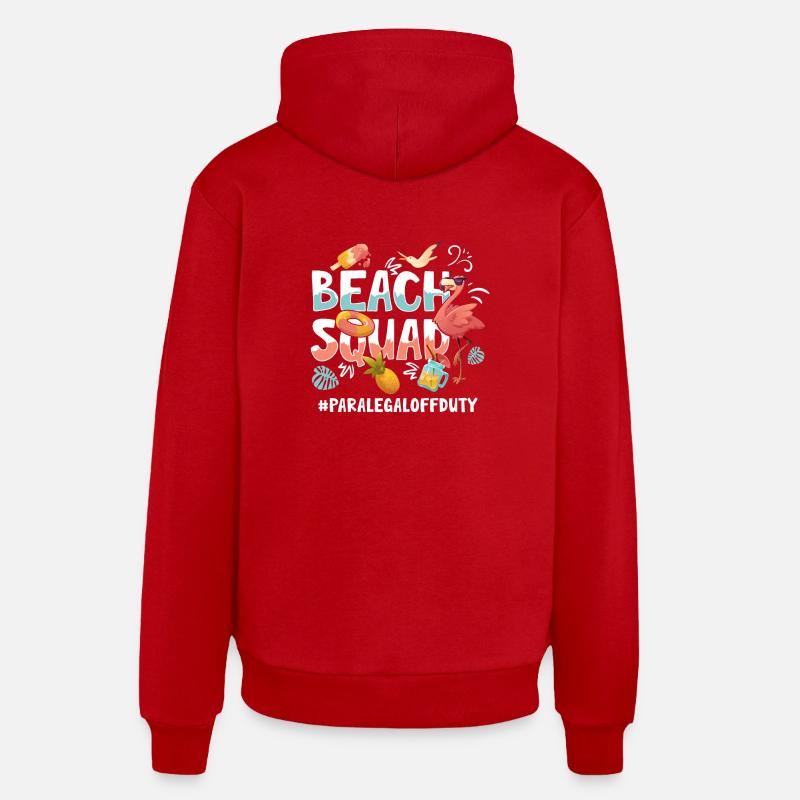 Paralegal Vacation Beach Group - Sweat à capuche bio décontracté fabriqué en UE - rouge