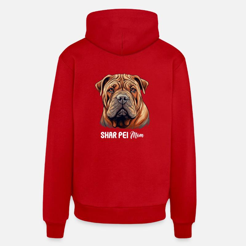 Shar Pei - Sweat à capuche bio décontracté fabriqué en UE - rouge