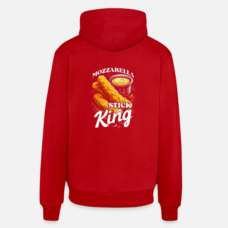 Bâtonnet de mozzarella King - Sweat à capuche bio décontracté fabriqué en UE - rouge
