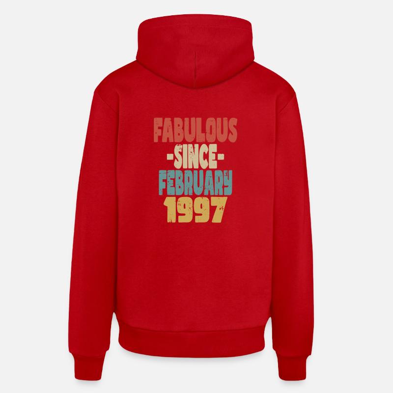 Fabuleux Février 1997 - Sweat à capuche bio décontracté fabriqué en UE - rouge