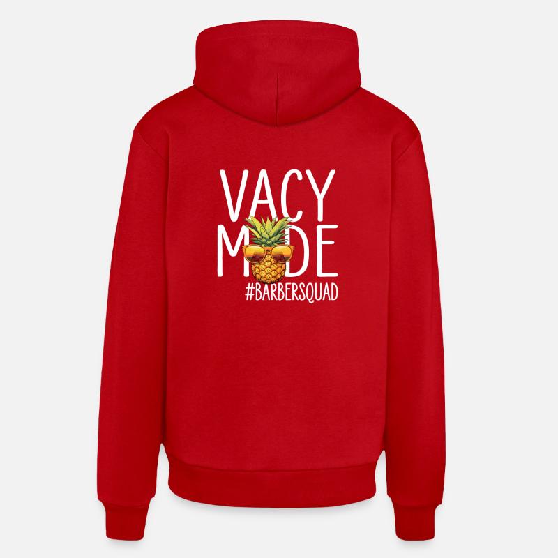 Vacances Vacy Mode Barbersquad - Sweat à capuche bio décontracté fabriqué en UE - rouge