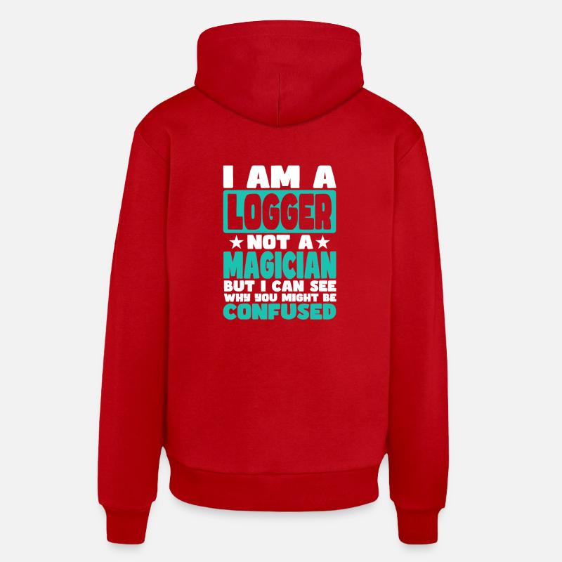 Bûcheron - Sweat à capuche bio décontracté fabriqué en UE - rouge