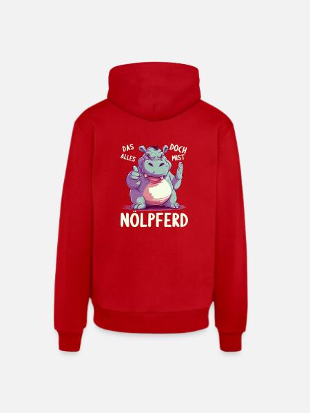 Hippo Hippo Complain Complainer Nölpferd - Organic Relaxed Hoodie Made in EU - red