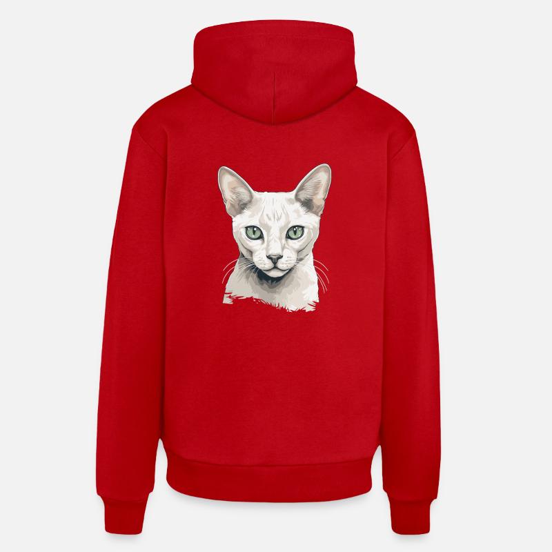 Burmilla Chaton Burmilla Chat - Sweat à capuche bio décontracté fabriqué en UE - rouge