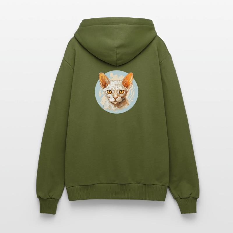 Chaton Devon Rex Chat Devon Rex Sweat à capuche bio décontracté fabriqué en UE