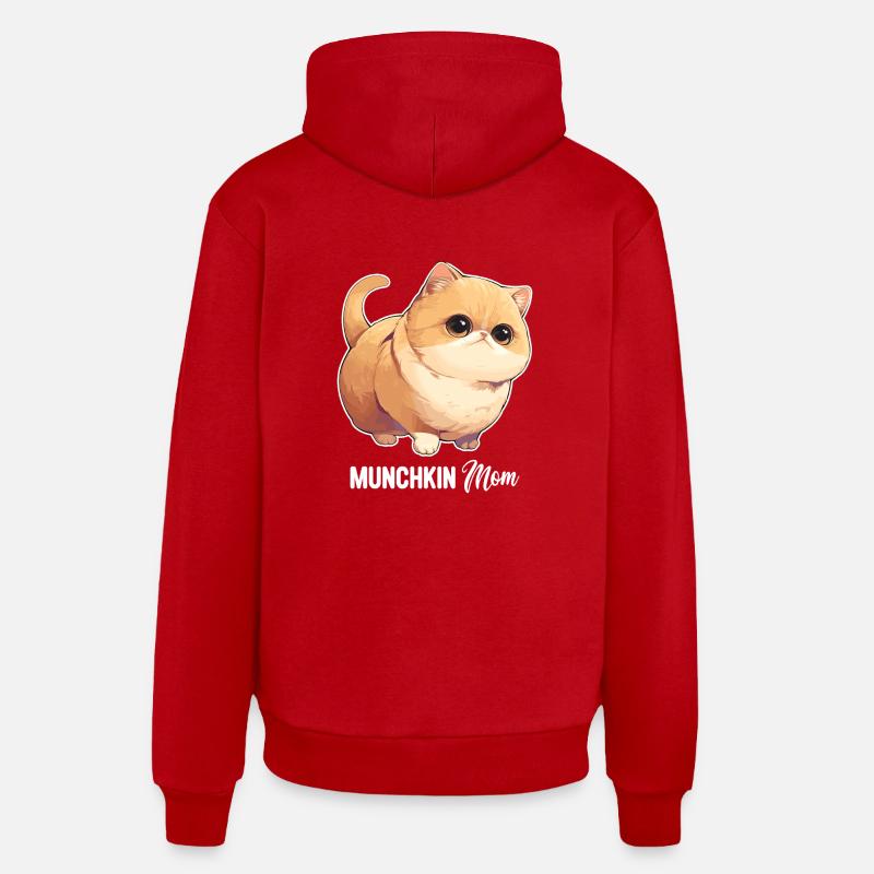 Munchkin Chaton Munchkin Chat - Sweat à capuche bio décontracté fabriqué en UE - rouge