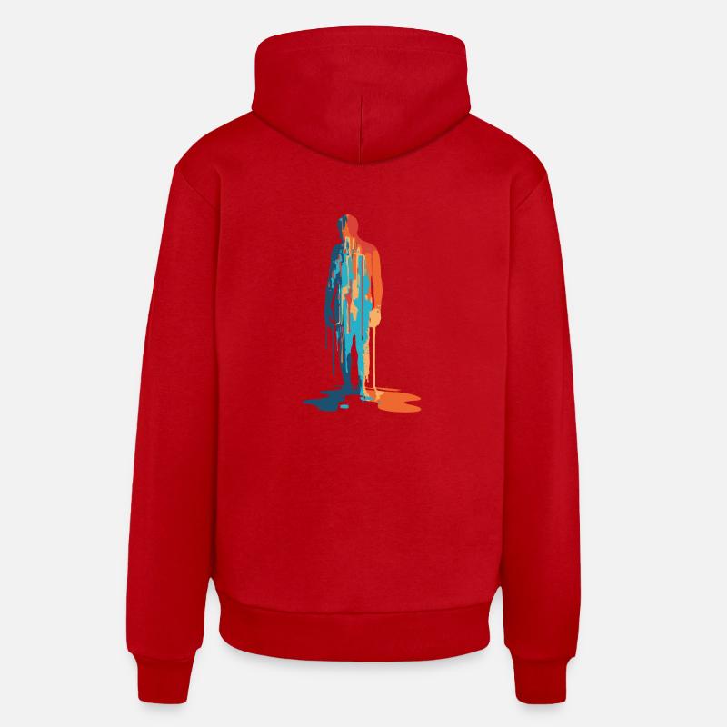 Farbexplosion Moderne Silhouette - Organic Relaxed Hoodie Made in EU - Rot