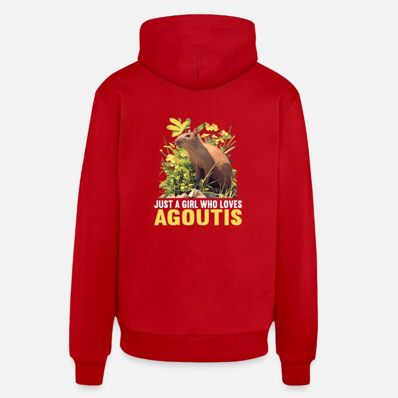 Agouti Agutis Aguti - Sweat à capuche bio décontracté fabriqué en UE - rouge