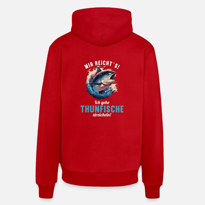 Thon Thunfische Thunfisch - Sweat à capuche bio décontracté fabriqué en UE - rouge