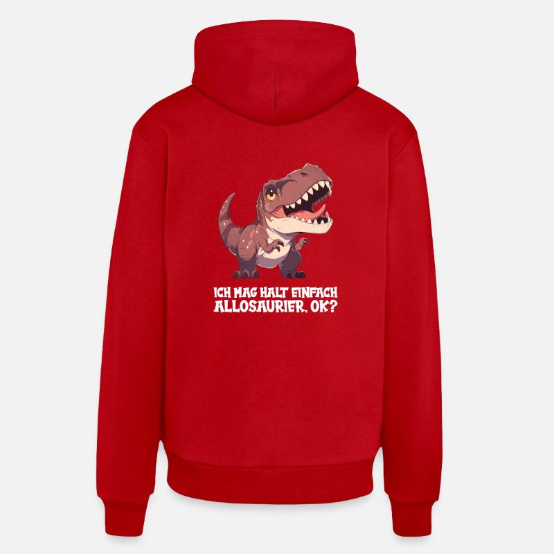 Allosaure Allosaurus - Sweat à capuche bio décontracté fabriqué en UE - rouge