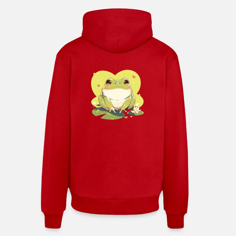 Crapaud crapaud crapaud - Sweat à capuche bio décontracté fabriqué en UE - rouge